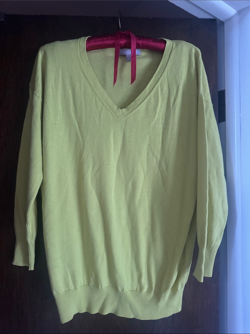Banana Republic Yellow V-Neck Women's Sweater
